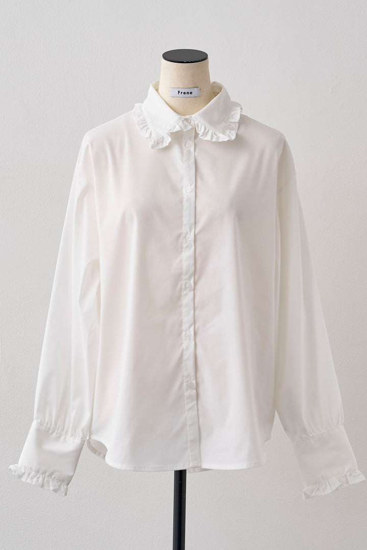 [予約]ミニフリル襟ボリュームスリーブブラウス