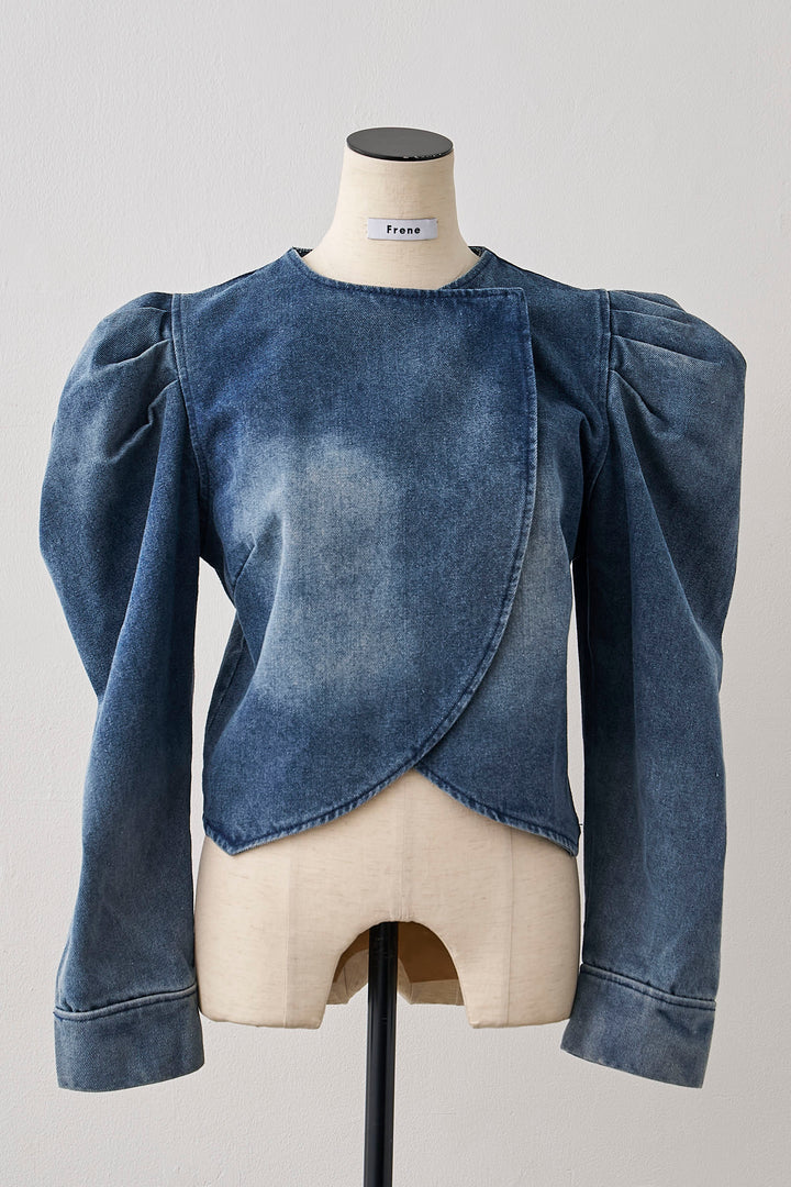 [予約]パフスリーブショートデニムジャケット