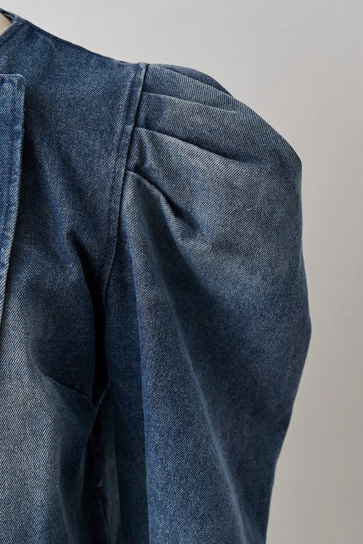 [予約]パフスリーブショートデニムジャケット