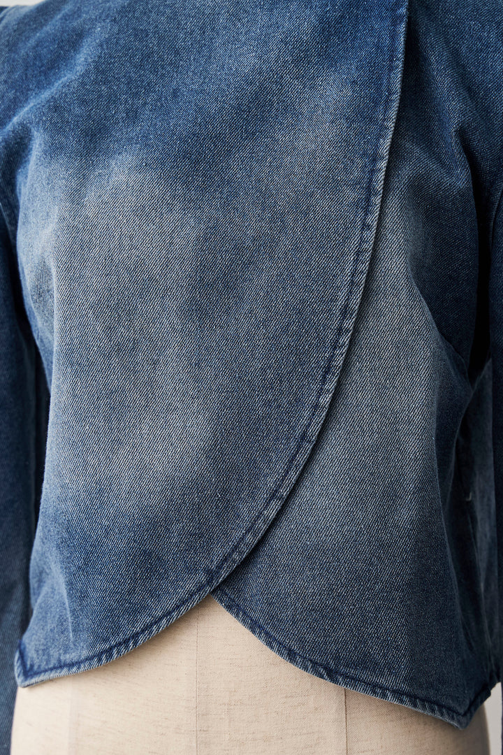 [予約]パフスリーブショートデニムジャケット