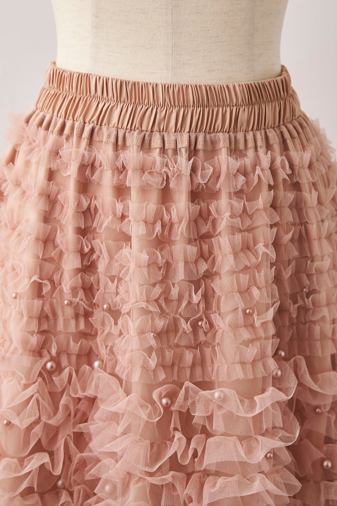 [予約]パール付きホイップチュールスカート