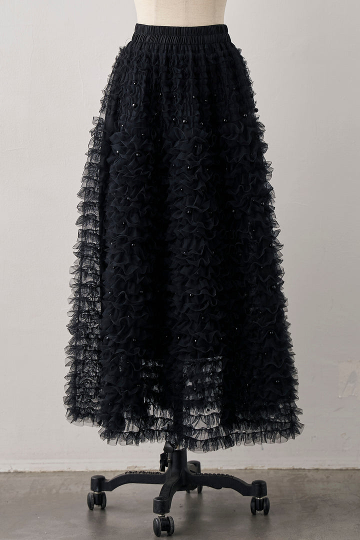 [予約]パール付きホイップチュールスカート