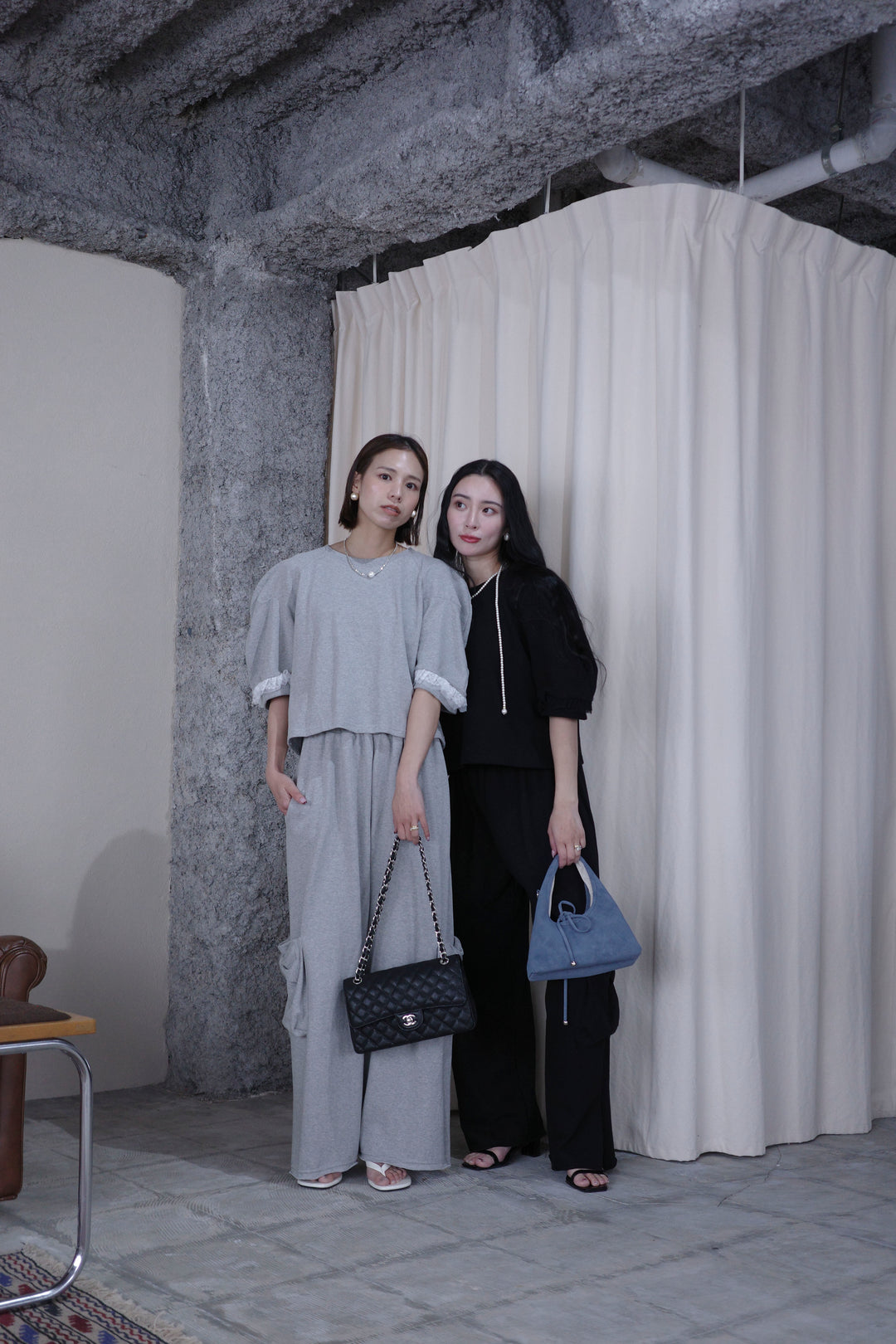 [予約/SET]ライトスウェットレースコンビパフPO+ライトスウェットサイドリボンパンツ(2set)