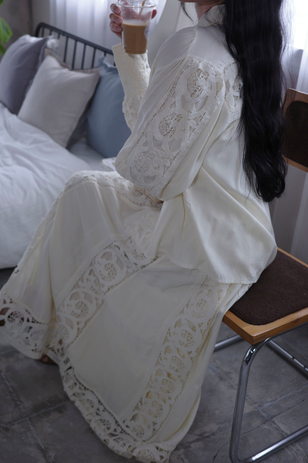 [予約]ヴィンテージライクレースシャツセットアップ