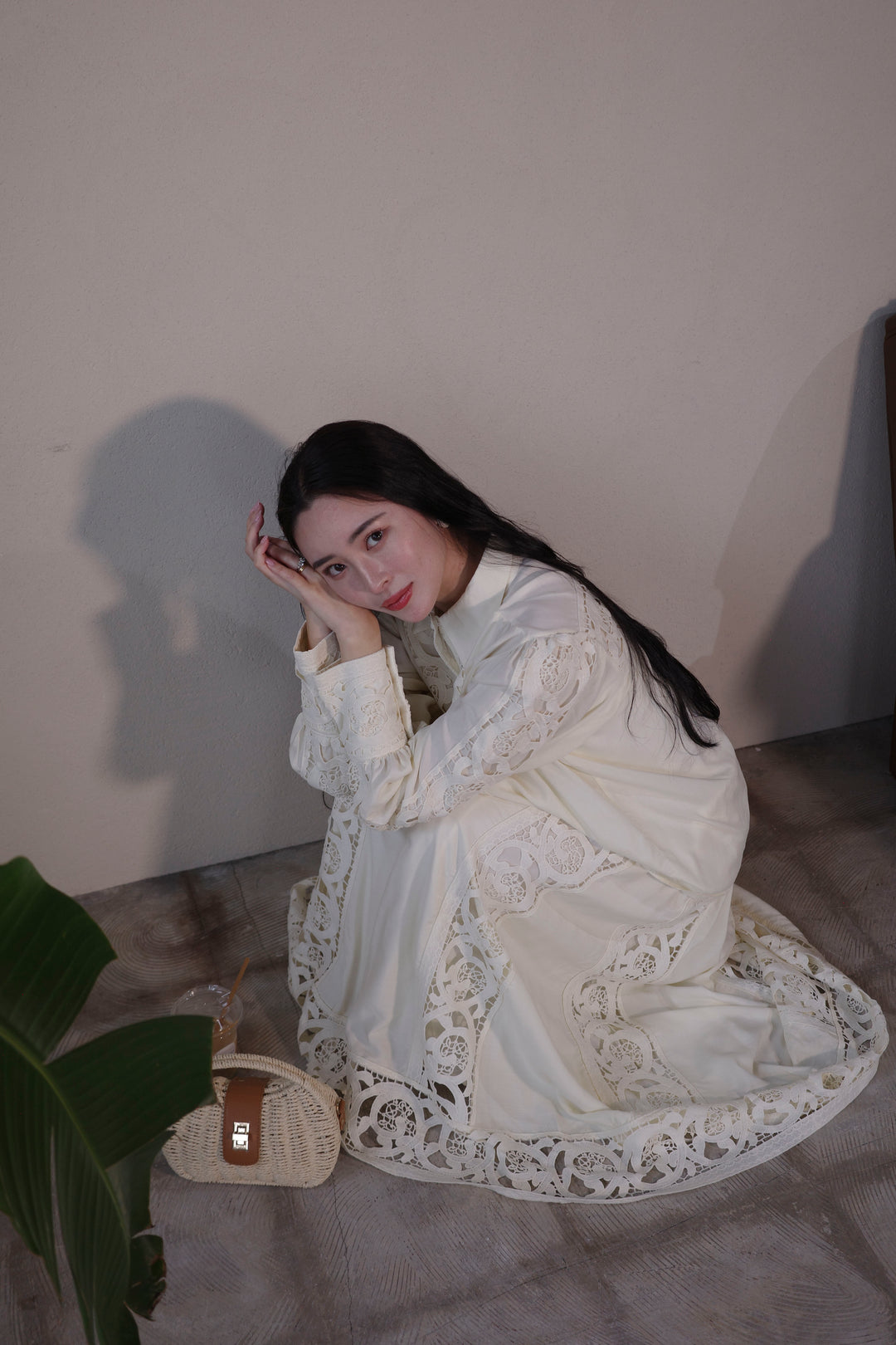 [予約]ヴィンテージライクレースシャツセットアップ