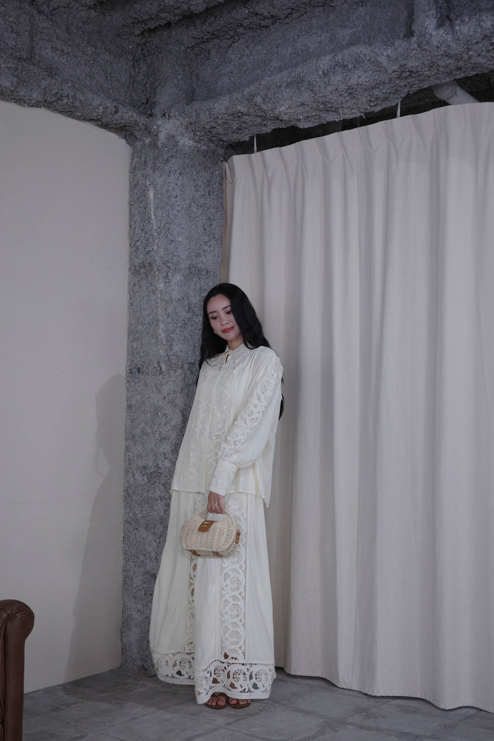 [予約]ヴィンテージライクレースシャツセットアップ