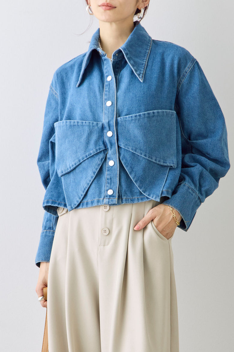 即納]リボンモチーフデニムジャケット – Frene