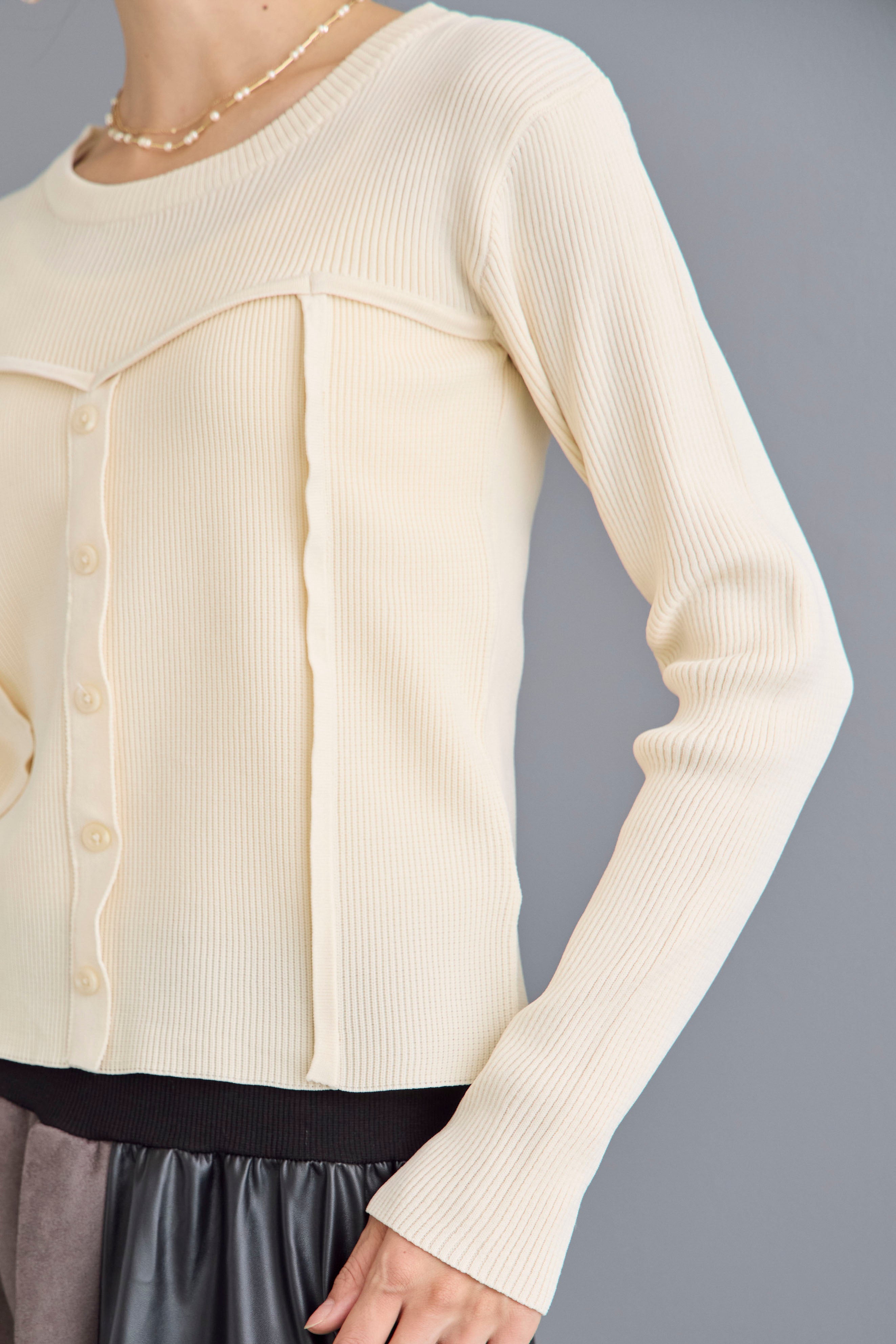 予約]スポンジニットビスチェライクプルオーバー – Frene