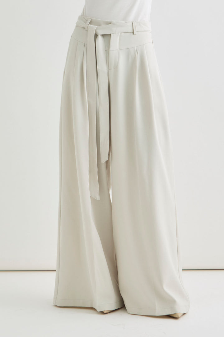 [予約]とろみタックハイウエストタックワイドパンツ