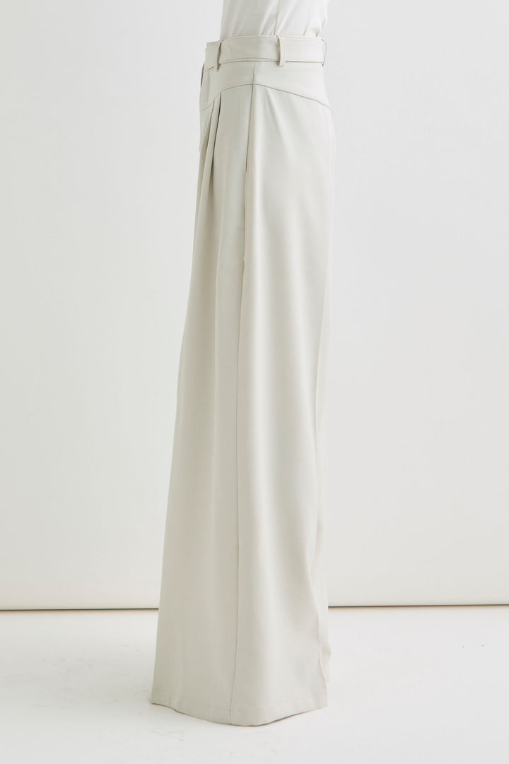 [予約]とろみタックハイウエストタックワイドパンツ