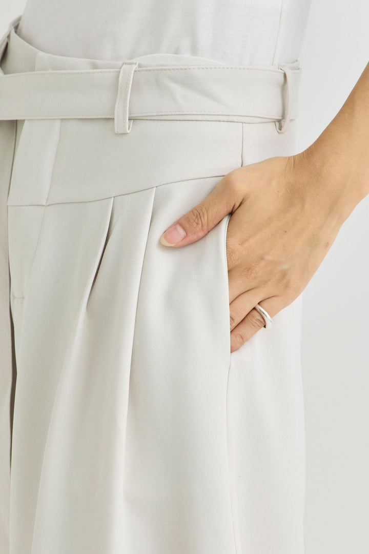 [予約]とろみタックハイウエストタックワイドパンツ