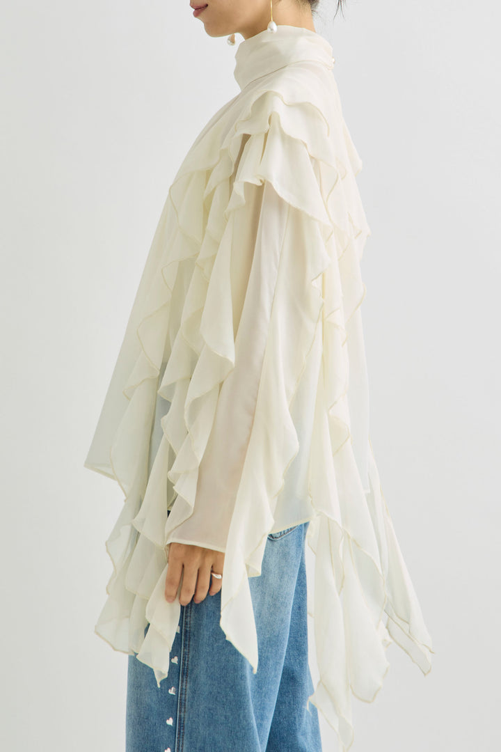 [予約]シフォンツイストラッフルブラウス