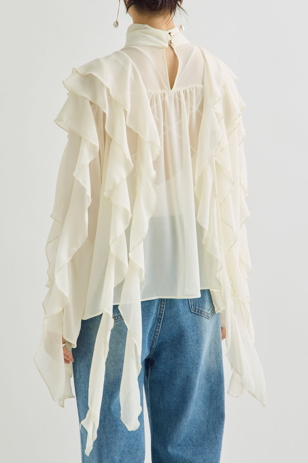 [予約]シフォンツイストラッフルブラウス