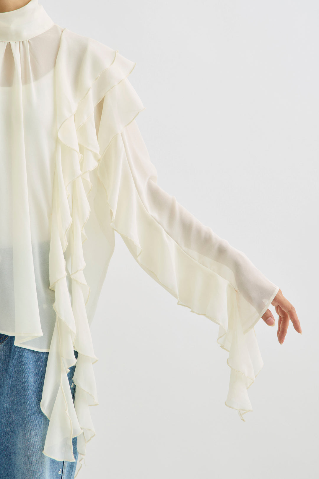 [予約]シフォンツイストラッフルブラウス