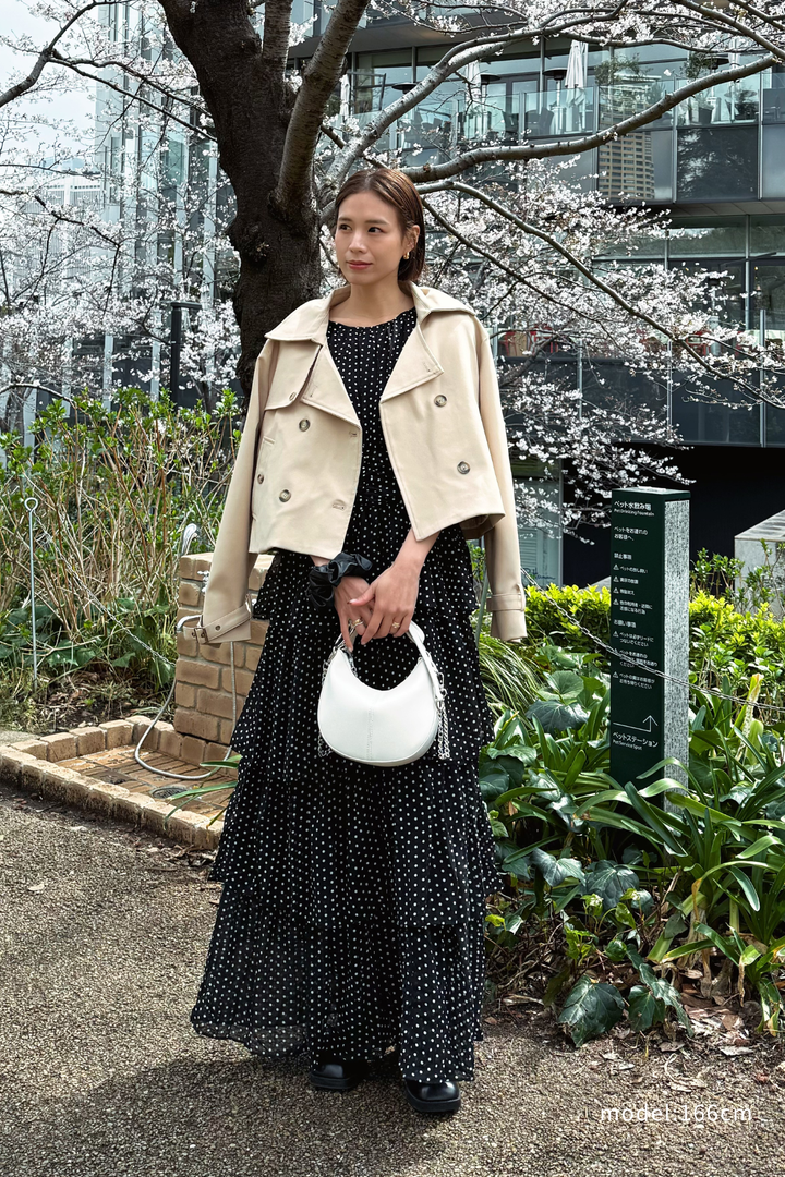 [予約]ドットティアードロマンティックワンピ